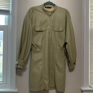 Zara faux leather dress. Sage color
